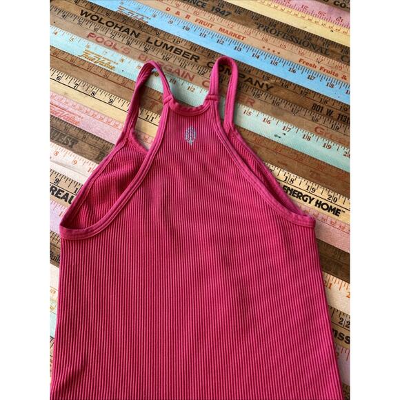 Free People Movement Happiness Runs Ribbed One Piece Bodysuit Pink XS/S - Picture 12 of 12